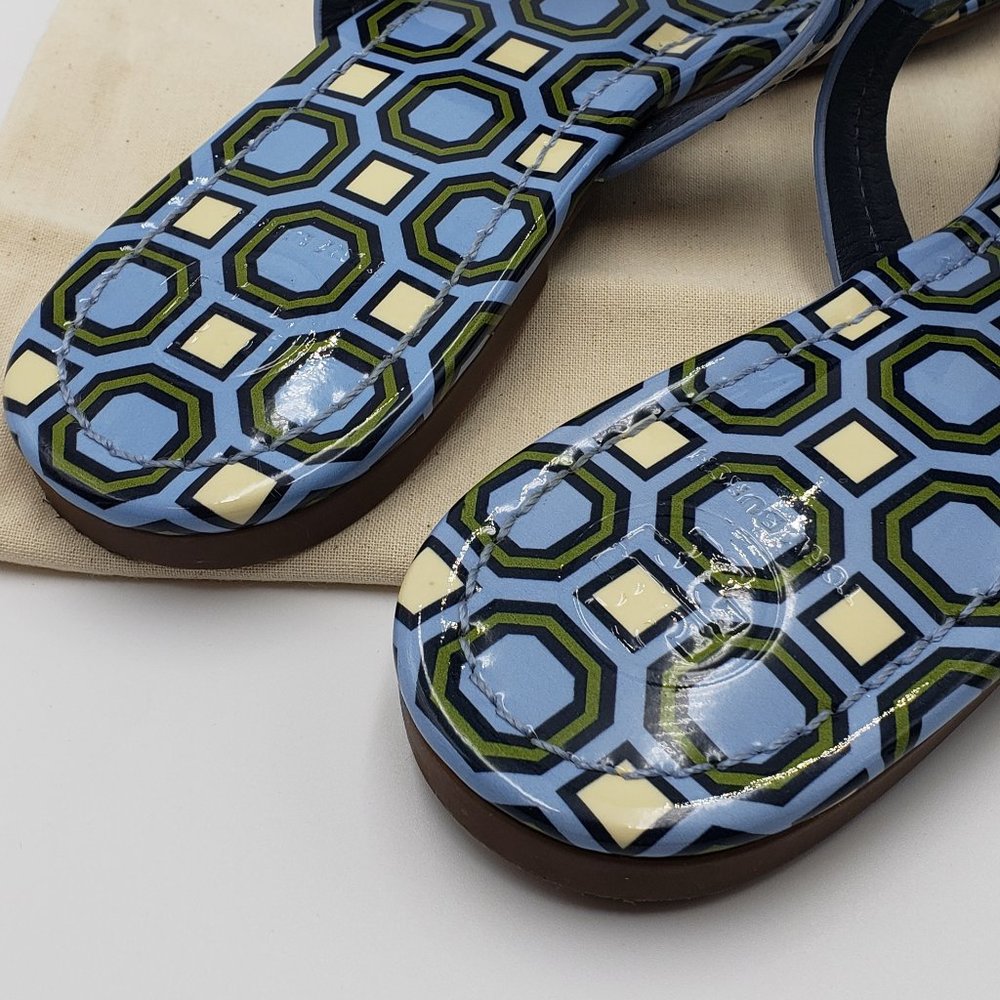 New - Tory Burch Pattern Patent Leather Sandals - Picture 3 of 5